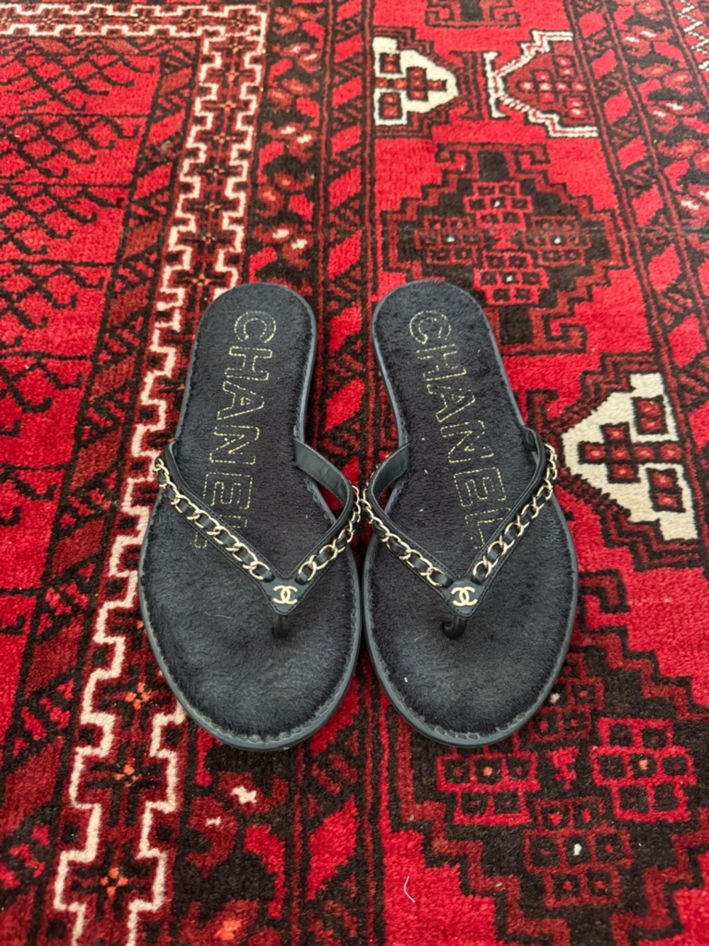 Chanel Chainlink 'CC' Slides Sandals 37 - Picture 2 of 6